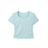 Women's Lightweight Ruched U-Neck Knit Pullover